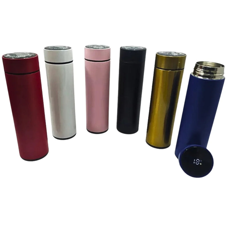 Garrafa térmica de aço inoxidável, sensor digital inteligente de temperatura