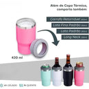 Copo térmico de 400ml com 5 opções em 1