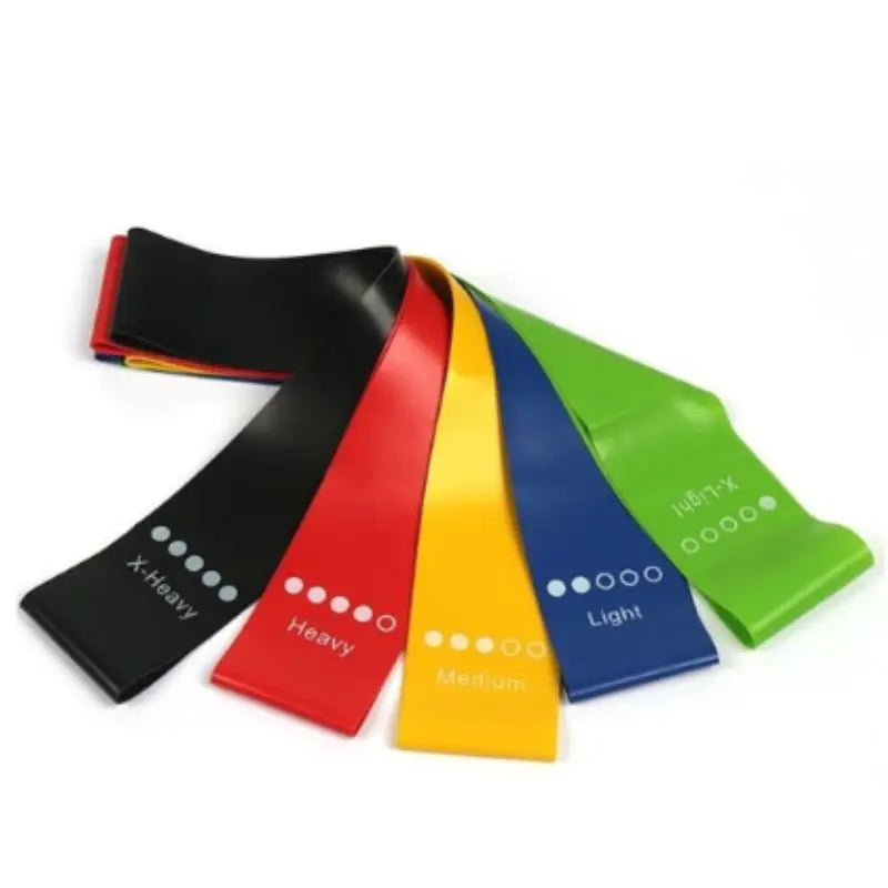 Kit com 5 Mini Faixas Elásticas Multifuncionais Thera para Fisioterapia treino crossfit