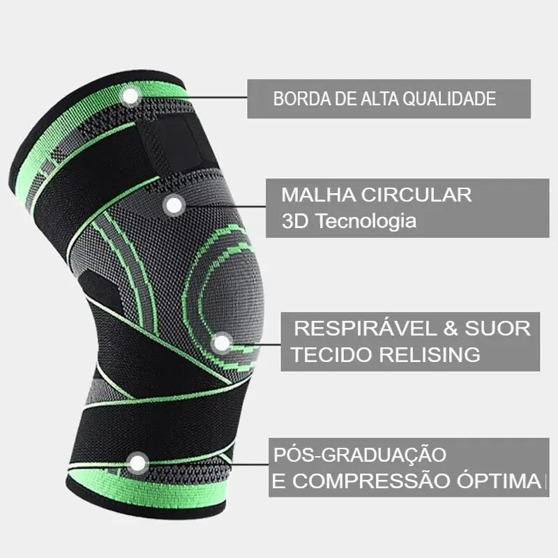 Kit 2 joelheiras de compressão com alça ajustável/resistente antitranspirante