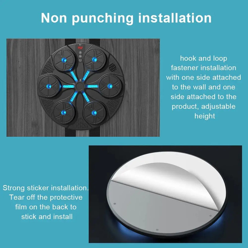 Máquina de boxe com led e som foco/treino/inteligente