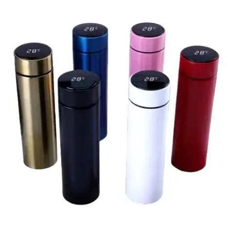 Garrafa térmica de aço inoxidável, sensor digital inteligente de temperatura
