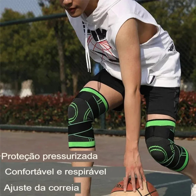 Kit 2 joelheiras de compressão com alça ajustável/resistente antitranspirante