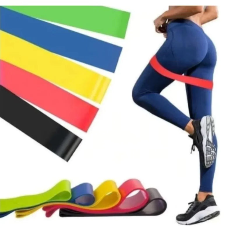 Kit 5 Faixas elásticas  Fisioterapia Multifuncional Crossfit