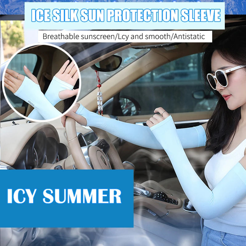 mangas de proteção solar UV para ciclismo, luvas longas sem dedos para treinno corrida caminhada