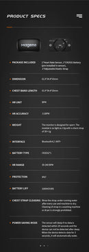 Sensor de frequência cardíaca Magene Mover H64 Dual Mode ANT Bluetooth