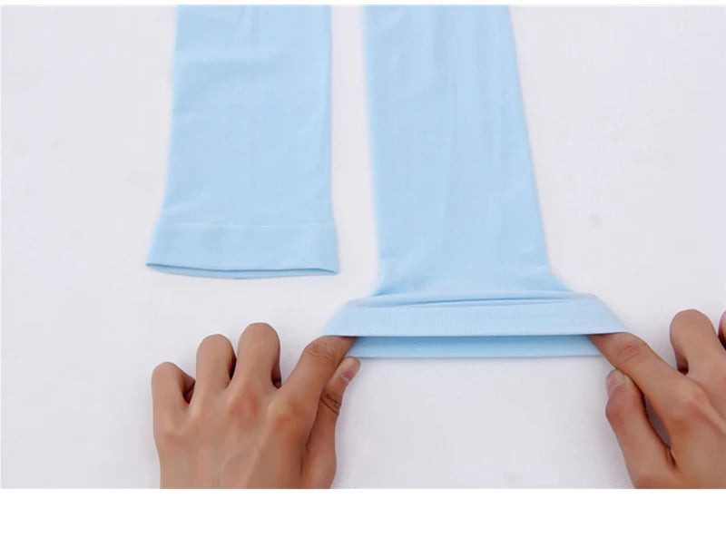 mangas de proteção solar UV para ciclismo, luvas longas sem dedos para treinno corrida caminhada