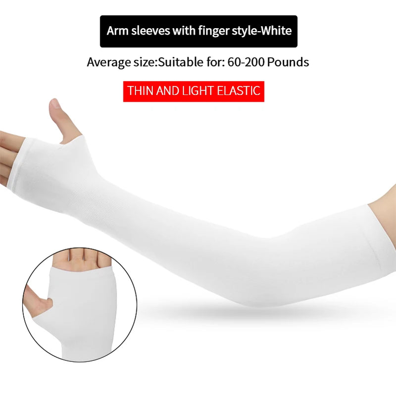 mangas de proteção solar UV para ciclismo, luvas longas sem dedos para treinno corrida caminhada