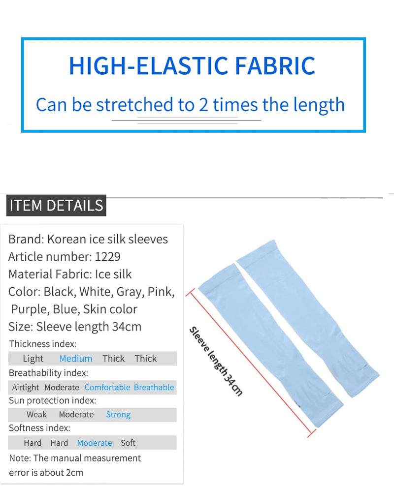 mangas de proteção solar UV para ciclismo, luvas longas sem dedos para treinno corrida caminhada