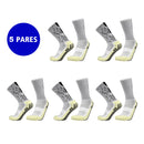 Kit 5 pares meias esportivas antitranspirante/antiderrapante alta performance