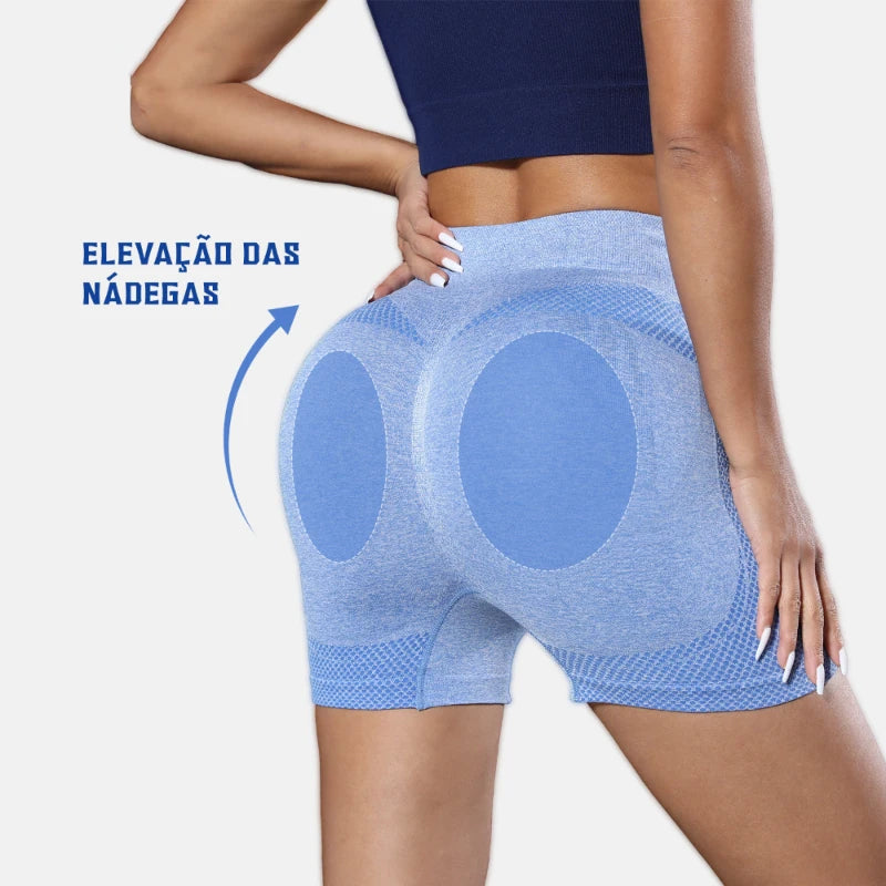 Short esportivo feminino 2 peças treino/yoga/corrida