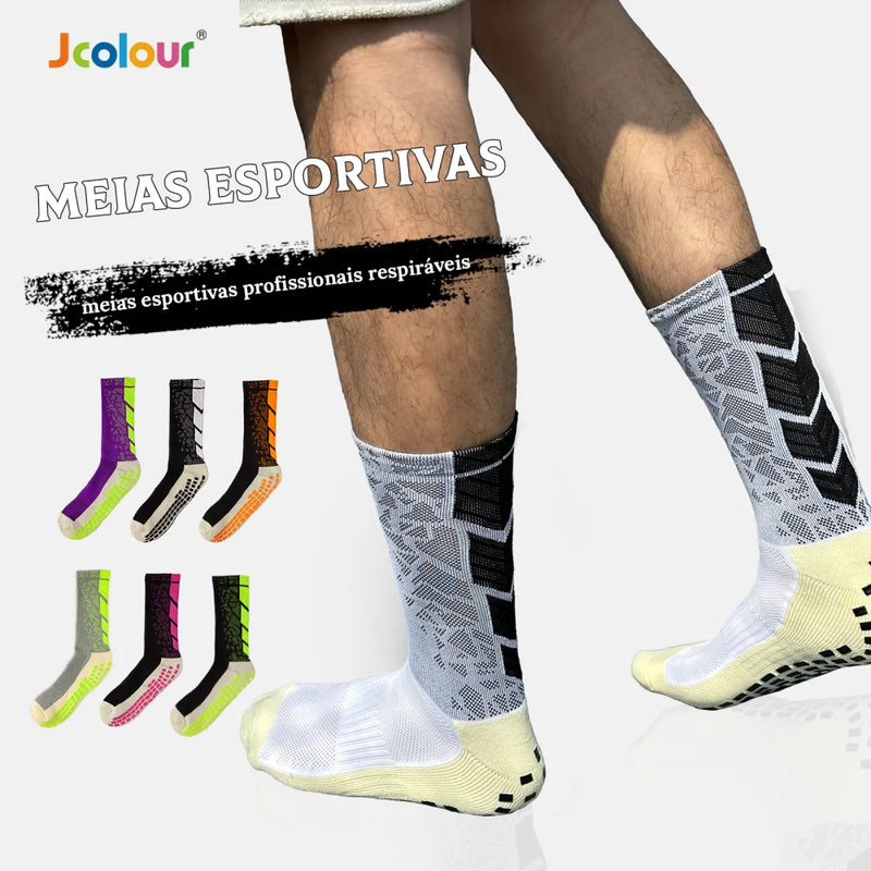 Kit 5 pares meias esportivas antitranspirante/antiderrapante alta performance