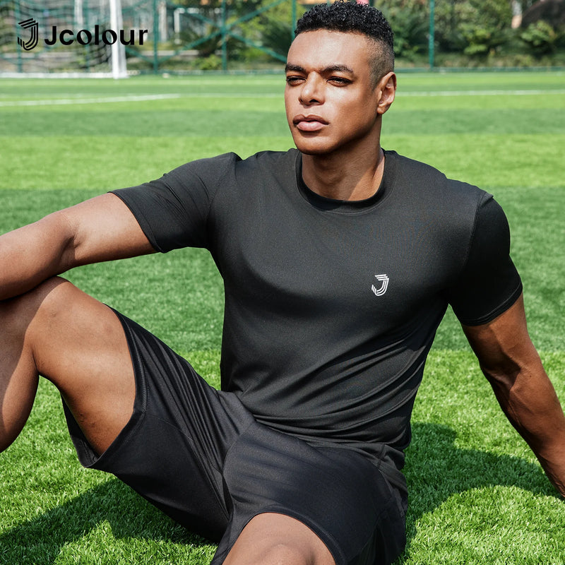 Camiseta esportiva masculina, camiseta respirável e elástica