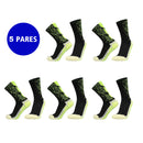 Kit 5 pares meias esportivas antitranspirante/antiderrapante alta performance