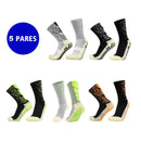Kit 5 pares meias esportivas antitranspirante/antiderrapante alta performance