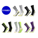 Kit 5 pares meias esportivas antitranspirante/antiderrapante alta performance