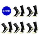 Kit 5 pares meias esportivas antitranspirante/antiderrapante alta performance