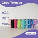 Copo térmico isolado de 1200ml resistente - prático funcional stiloso