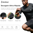 Camiseta esportiva masculina, camiseta respirável e elástica